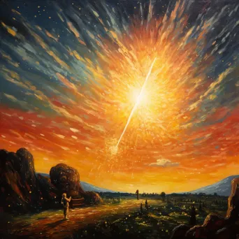 Impressionist depiction of a magical comet streaking across the night sky - Image 4