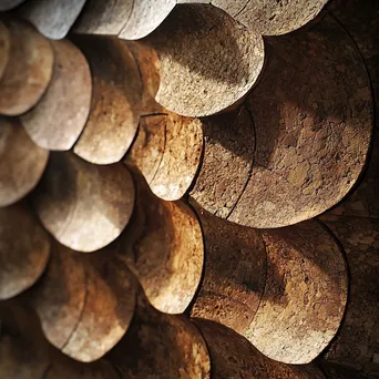 Close-up view of patterns on cork bark - Image 1