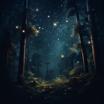 Cassiopeia constellation over mystical forest - Image 3