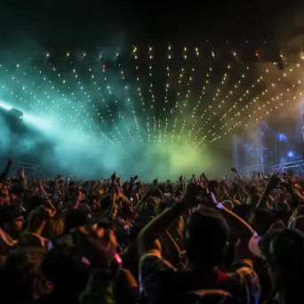 Music festival at night with crowd and stage lights - Image 1