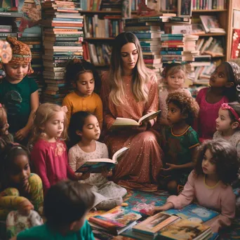 Librarian Reading to Children