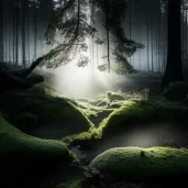 Misty dawn in an ancient forest - Image 2