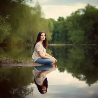 Lake reflection portrait - Image 3