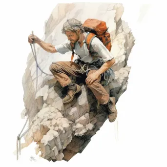 Climber Scaling Rocky Cliff - Image 4