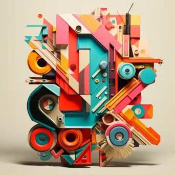 Flashy typography showcasing low poly pop art and retro elements - Image 1