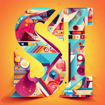 Flashy typography showcasing low poly pop art and retro elements - Image 3