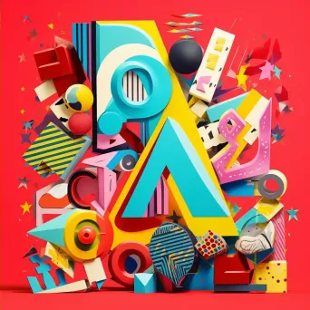 Flashy typography showcasing low poly pop art and retro elements - Image 4