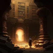 Image showing a journey through an ancient library hidden underground - Image 1