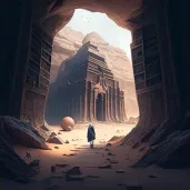 Image showing a journey through an ancient library hidden underground - Image 4