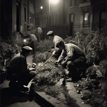 Guerrilla gardening operation at night in urban space - Image 3