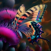 Image of a butterfly on a colorful flower - Image 3