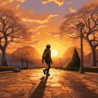 Teenager Skateboarding in Park at Sunset - Image Generated - Image 2