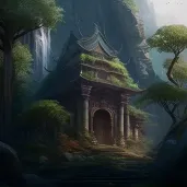 Serene mountain temple sanctuary - Image 1