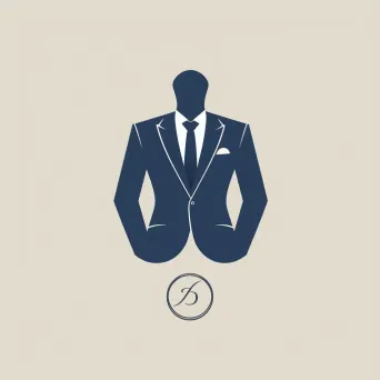 Sophisticated suit logo for bespoke tailoring house in navy and white - Image 4