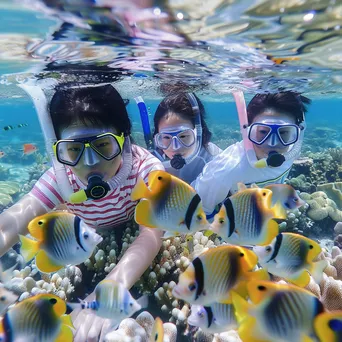 Couple snorkeling in clear waters - Image 3