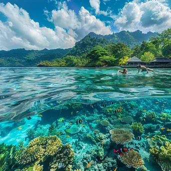 Couple snorkeling in clear waters - Image 4