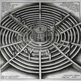 Candlelit labyrinth with illuminated mystical symbol - Image 4