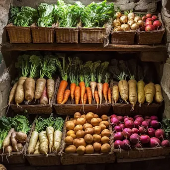 Assorted Vegetables in Root Cellar