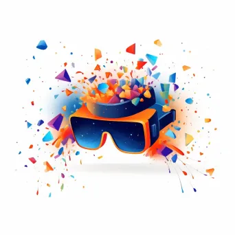 Playful and colorful logo with a VR headset icon in orange and blue - Image 2