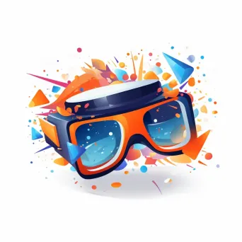 Playful and colorful logo with a VR headset icon in orange and blue - Image 4