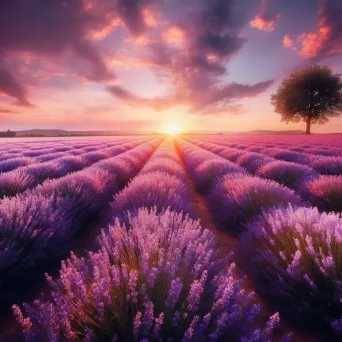 Sunset lavender field - Image 4