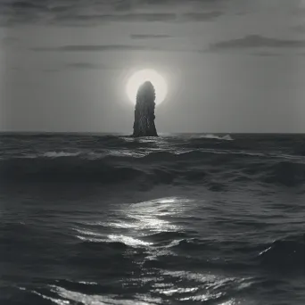 Gigantic sea monster emerging under moonlight - Image 1