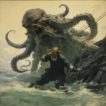 Mariner battling large kraken to save ship - Image 1