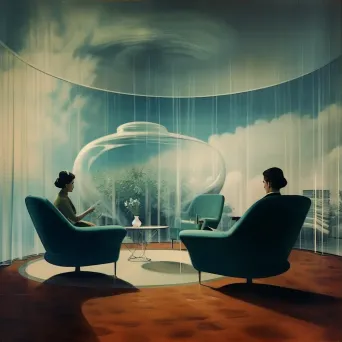 Image of a 1950s style living room with futuristic elements - Image 3