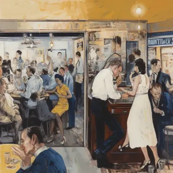 Vintage diner scene with jukebox and dancing - Image 1