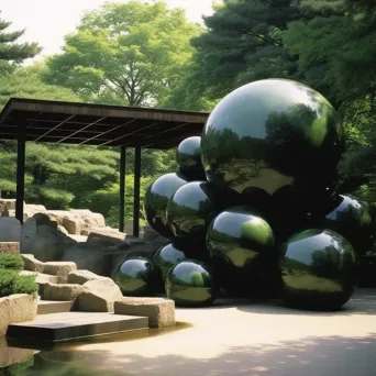 Japanese garden with rocks and trees - Image 1