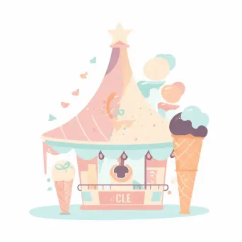 Pastel Ice Cream Parlor Logo with whimsical ice cream cone carousel - Image 2