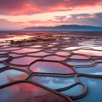 Dawn Over Salt Evaporation Ponds