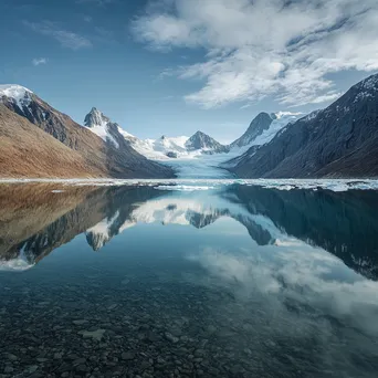 Reflection of a glacier in crystal-clear waters - Image 4