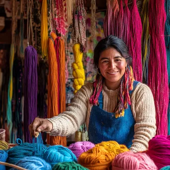 Artisan dyeing wool with natural ingredients in a rustic workshop - Image 4