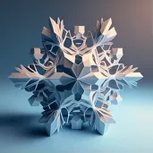 Micro perspective of snowflake with geometric patterns - Image 1