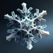 Micro perspective of snowflake with geometric patterns - Image 3