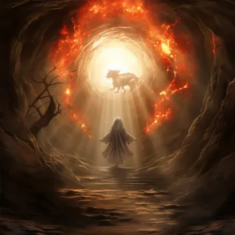 Image depicting the emergence of Amaterasu, the Japanese sun goddess, bringing light to the world - Image 4