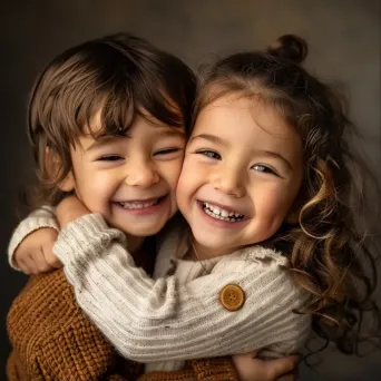 Siblings studio portrait - Image 1