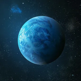 Blue exoplanet with mysterious atmosphere and distant stars - Image 1