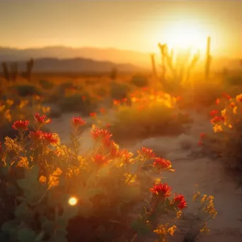 Flowers sunset desert - Image 3