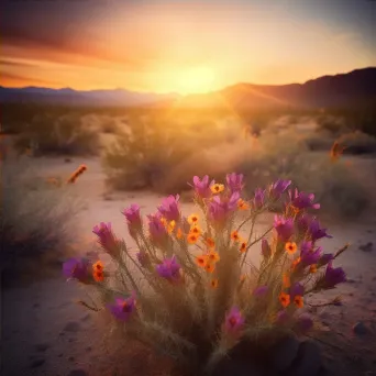 Flowers sunset desert - Image 4