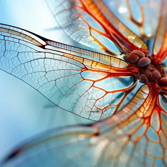 Close-up image showcasing the intricate network of veins in dragonfly wings - Image 4