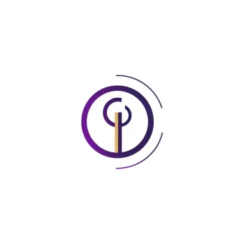 Magnifying glass icon with a bar graph in purple and gold on a white background - Image 4