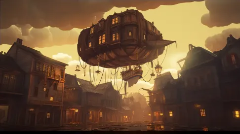 Low Poly Steampunk Airship