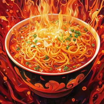 Spicy Noodles in Low Poly