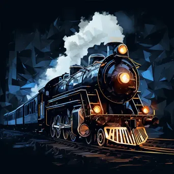 Stormy Low Poly Steam Locomotive