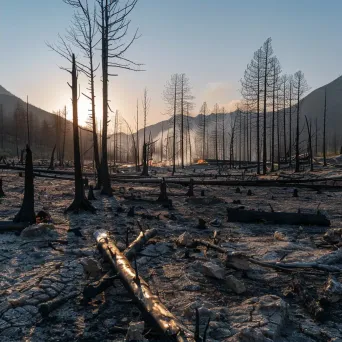 Wildfire Devastation Scene