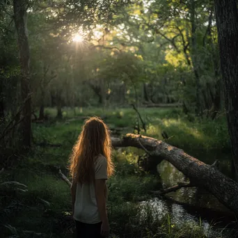 Soft morning light filtering through forest trees - Image 3