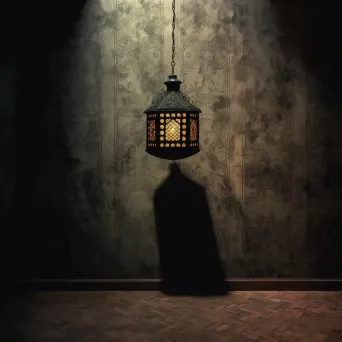 Image of a dark room lantern casting shadows - Image 3