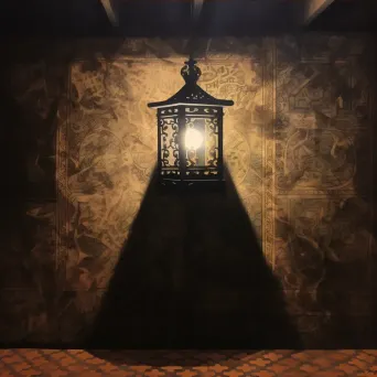 Image of a dark room lantern casting shadows - Image 4